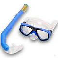 Набор для плавания детский Sportex маска+трубка (ПВХ) E41216 синий 120_120