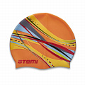 Шапочка для плавания Atemi PSC303 оранжевая(графика) детская 120_120