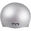 Шапочка для плавания TYR Wrinkle Free Silicone Cap, силикон, LCS\040 серебристый 120_120