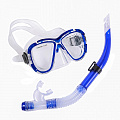 Набор для плавания взрослый Sportex маска+трубка (ПВХ) E39228 синий 120_120