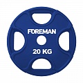 Диск олимпийский обрезиненный Foreman PRR, 20 кг PRR-20KG Синий 120_120