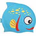 Шапочка для плавания детская Sportex силикон E38898-10 голубая Рыбка 120_120