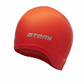 Шапочка для плавания Atemi силикон (c ушами), EC102 красная 120_120